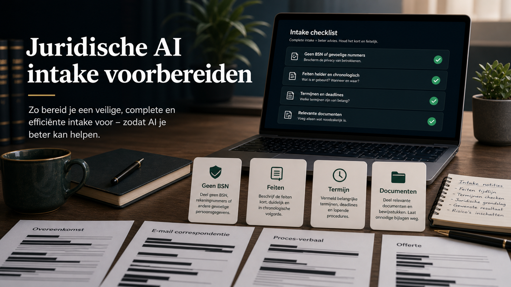 Juridische AI intake voorbereiden: welke gegevens deelt u wel en niet?