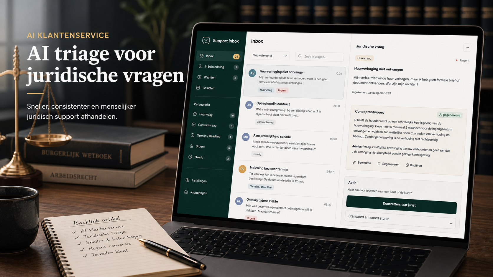AI-support voor juridische vragen: sneller reageren zonder grenzen te vergeten