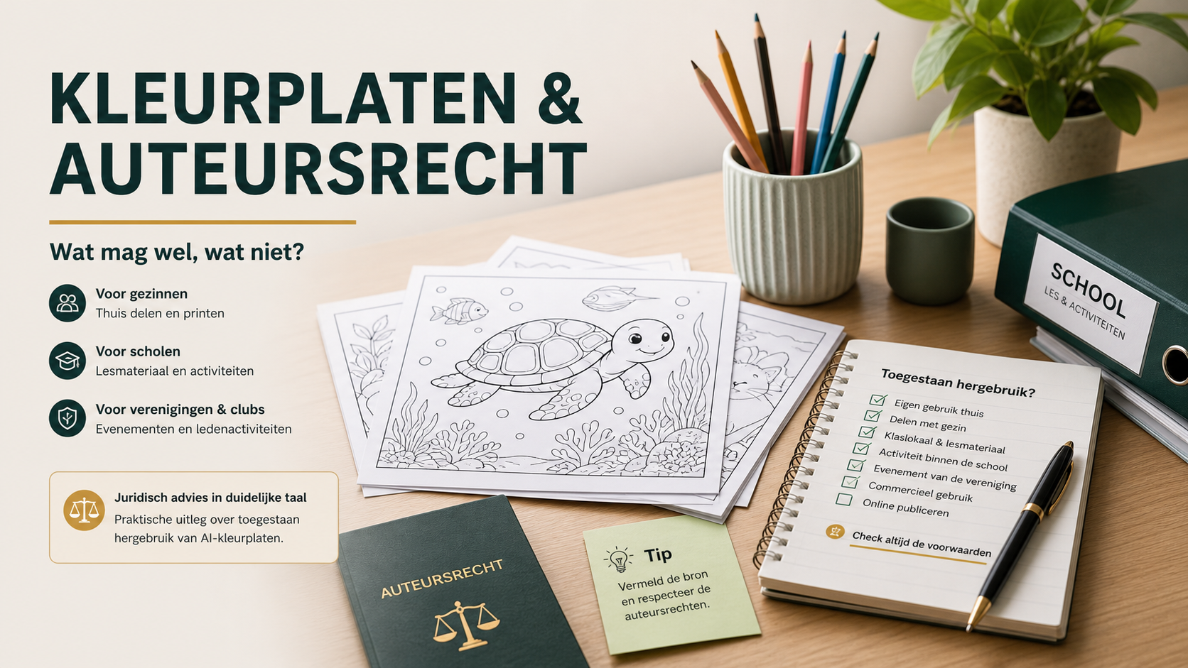 Auteursrecht bij kleurplaten met AI: wat mag u delen, printen en hergebruiken?