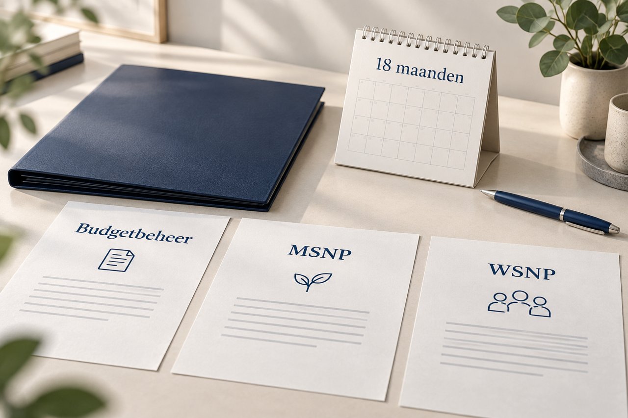 Kalender met 18 maanden en afzonderlijke documenten voor budgetbeheer, MSNP en WSNP